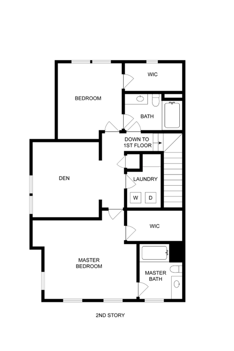 Floor plan for 2 beds, 2 baths, 1669 sqft